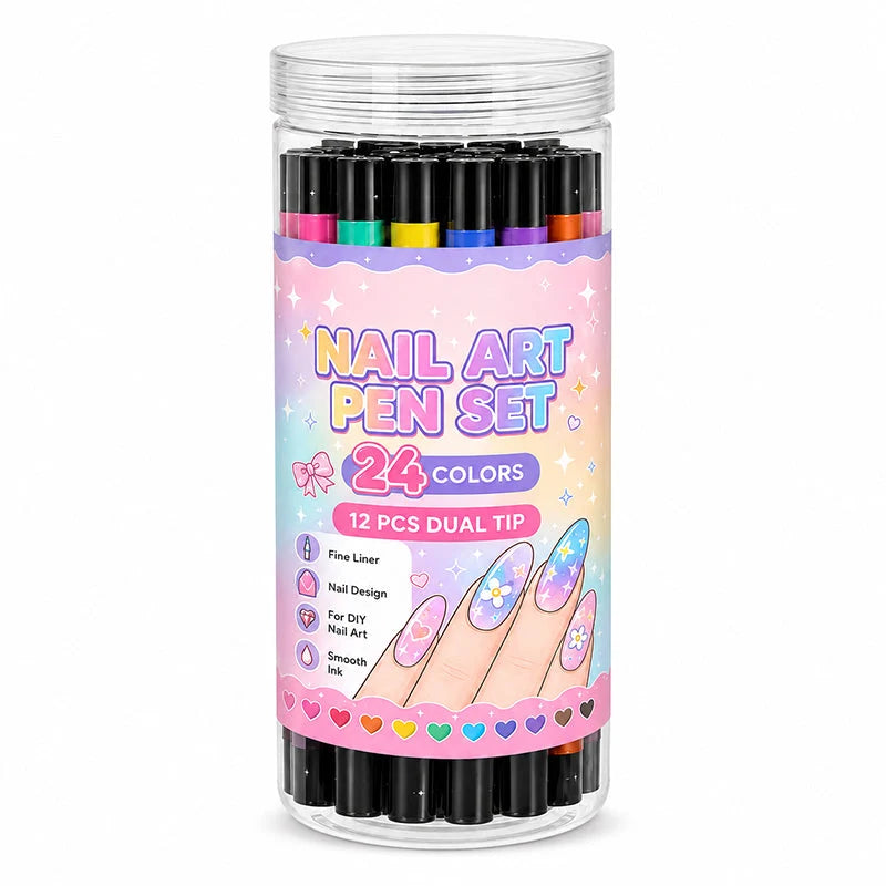 💅24‑Colors Dual‑Ended Nail Art Pens‑DIY Manicure Drawing Set🎁