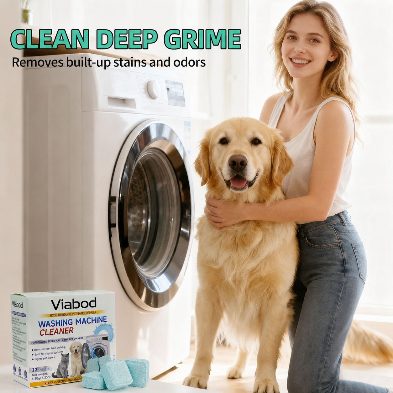 🌸 Say Goodbye to Musty Laundry! Powerful Deep-Cleaning Washer Tablets (12-Count) — 🔥 Limited Time 40% OFF! 🎉