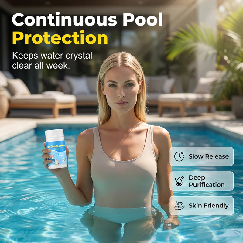 🏊‍♂️Pool Cleaning Tablets for Crystal Clear Water& Safe for Kids!